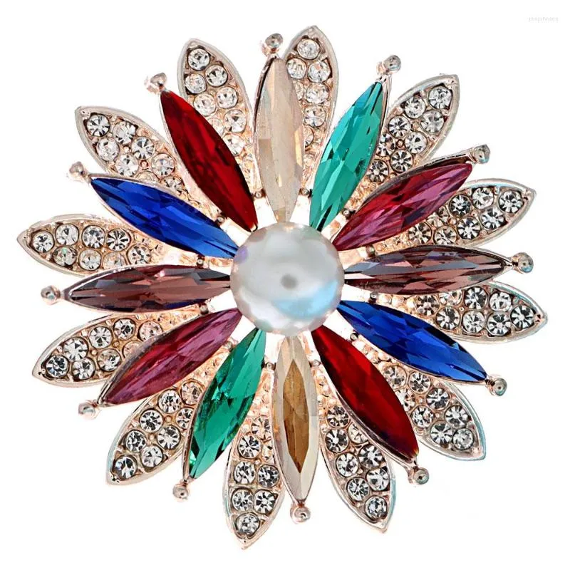 Brooches CINDY XIANG Rhinestone Sunflower For Women Winter Fashion Coat Pin Flower Accessories High Quality 2023