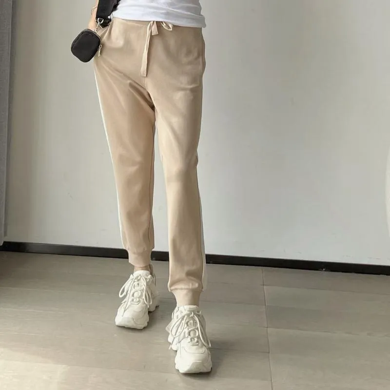 Women's Pants & Capris Women Fall/Winter Style Side Stripe Stitching Elastic Waist Modal Casual Binding Three Colors Ladies SweatpantsWomen'