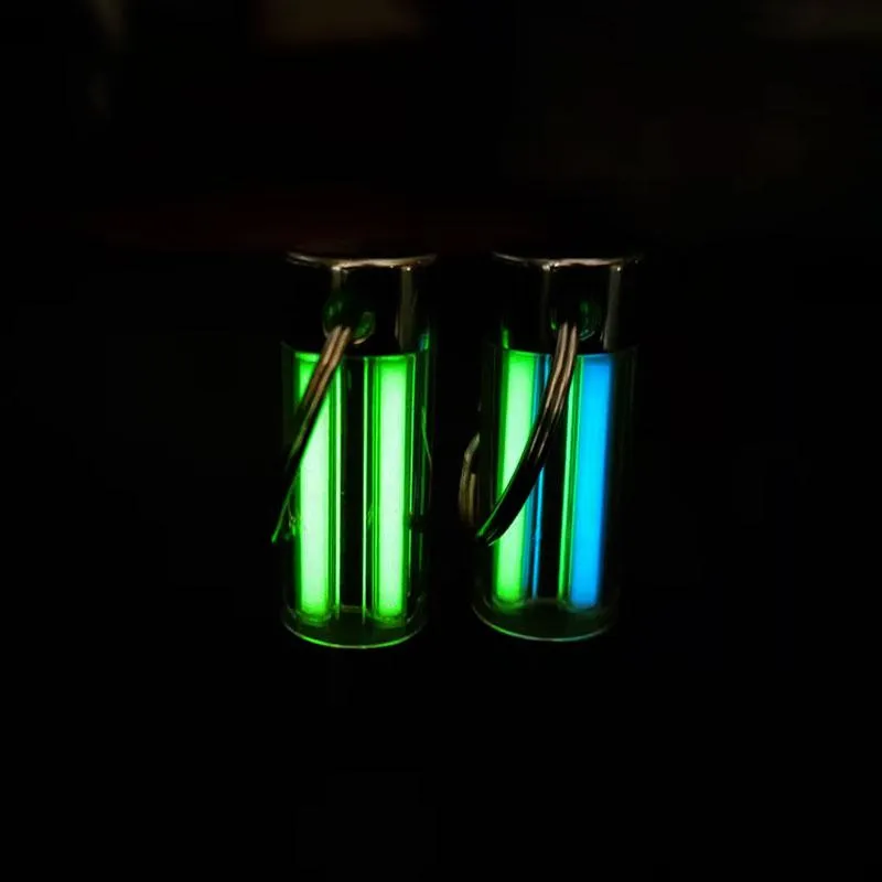 Ganci Rails Firefly TwinGlow Markers Tritium Glowring Keychain Key Fob Night Automatic Light Self Luminous FluorescentHooks