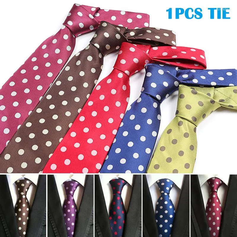 Noeuds papillon pour hommes avec gros pois en polyester en forme de flèche Cravate Collègues de travail Cadeaux pour hommes Goutte