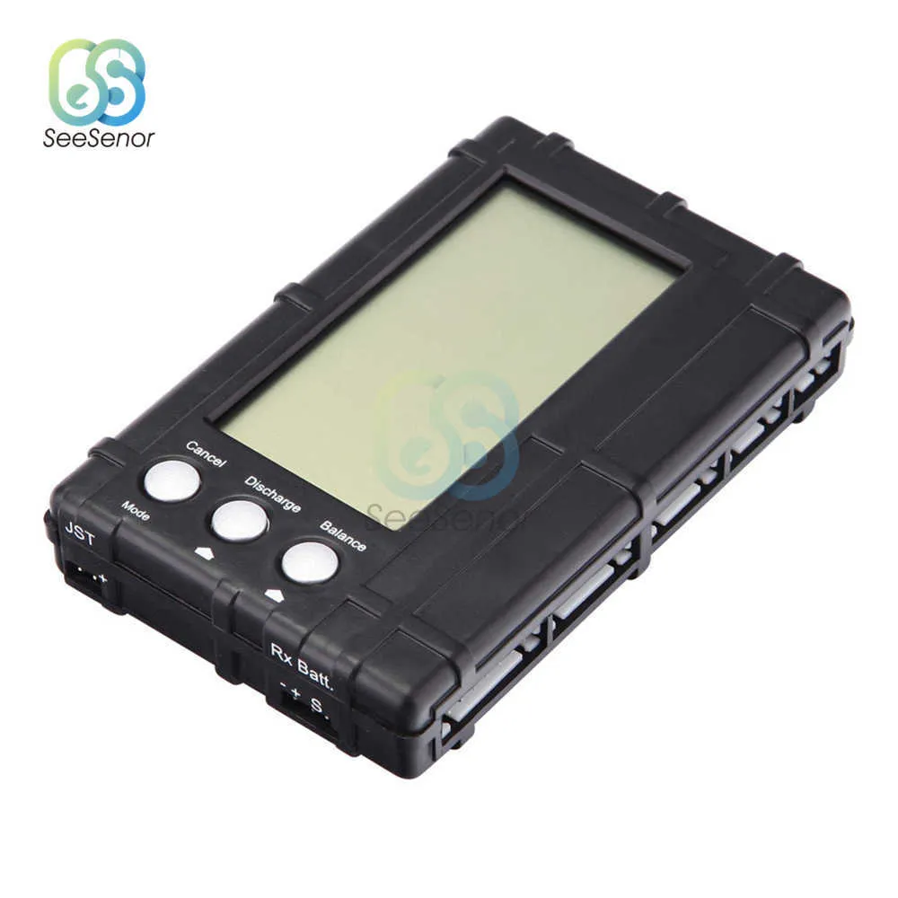 3in1 Batterij Balancer Lipo/Life 2-6S Cell Balancing ontladerspanningsmeter Tester LCD-scherm JST-connector voor RC-model