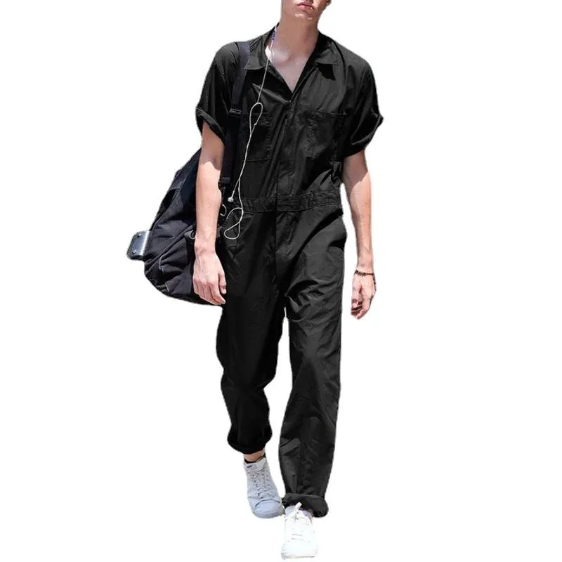 Pantalon masculin Haleychan à manches courtes à manches zippées zip-front couverture de rides de travail résistant à la saut à dos de dos avec cargaison multi-poches