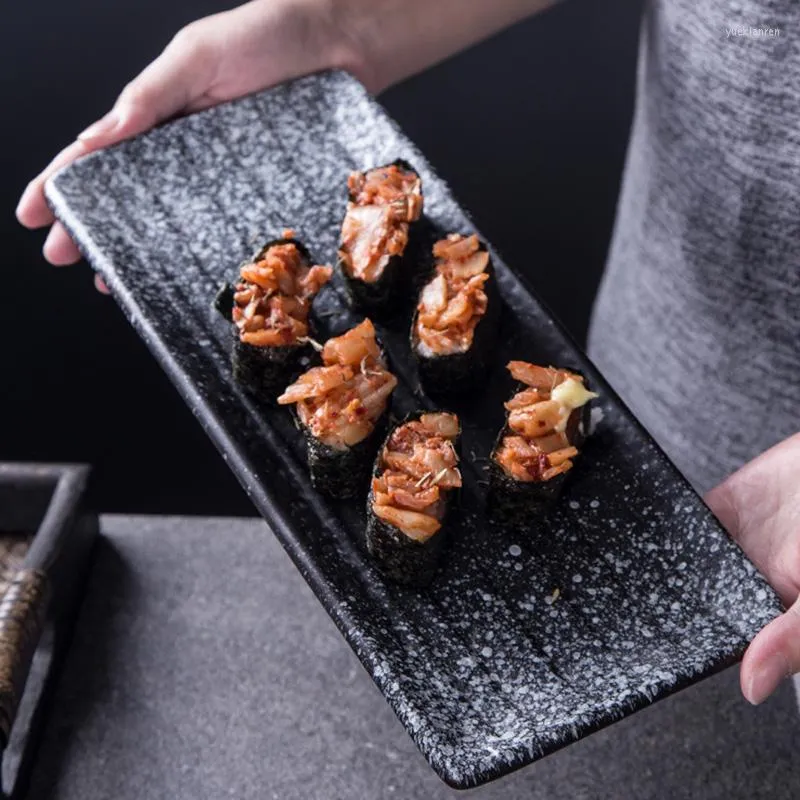 Płytki japoński w stylu ceramiczny prostokątny talerz sushi sashimi kreatywny prosty zastawa stołowa restauracji