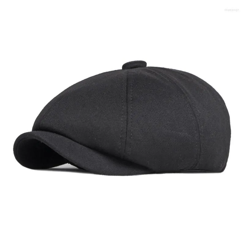 Berets bawełniany pusty beret hat solidny kolor cabbie ośmiobudny oddychający Duckbill Sboy Gatsbay Vintage Flat Ivy Cap Dropship