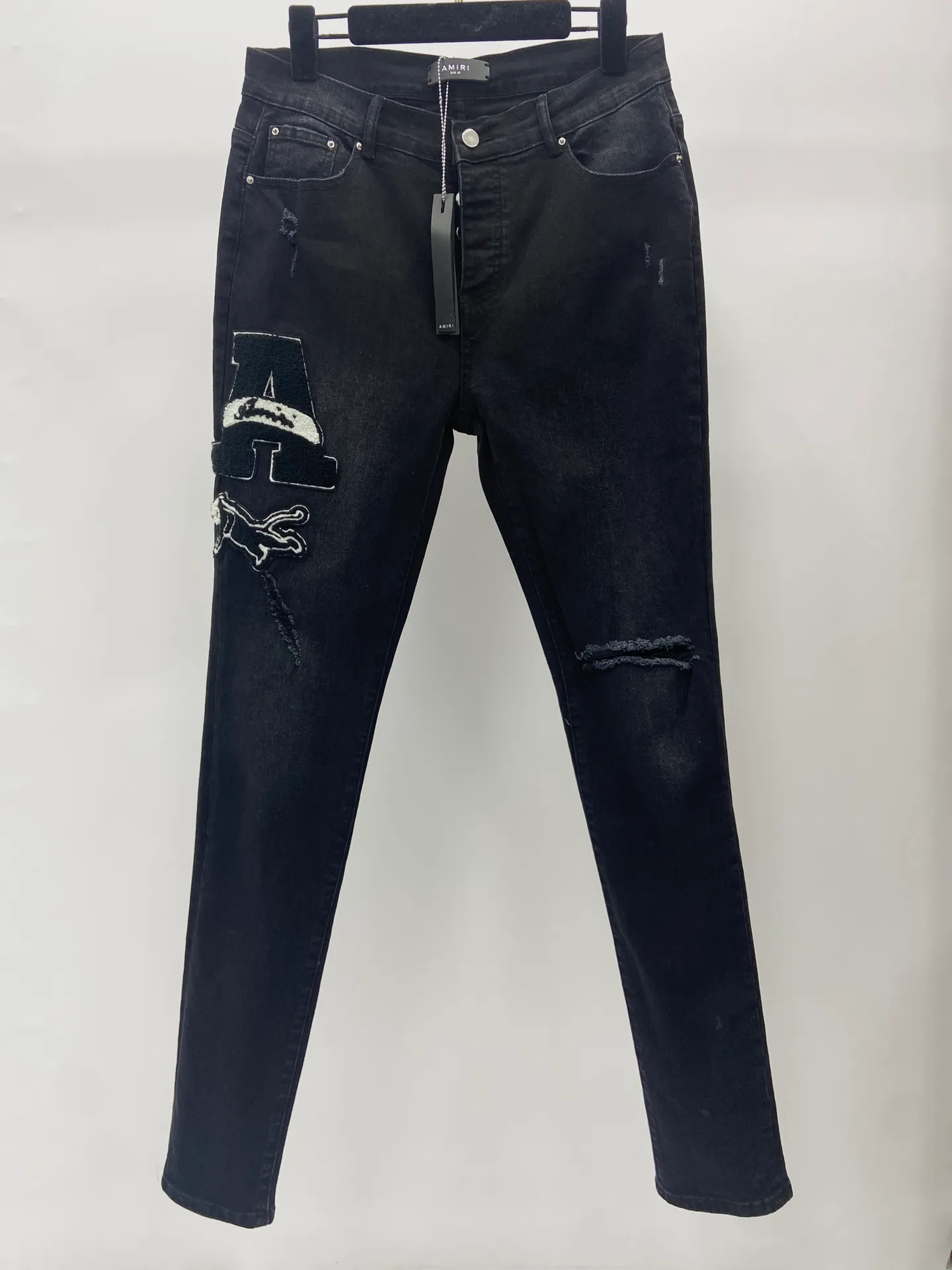 2023 Fall Mens n￶dst￤llda rippade magra vackra designer jeans ~ USA: s storlek 28-36 jeans ~ Nya toppar kvalitet smal motorcykel moto cyklist kausal denim byxor hip jeans