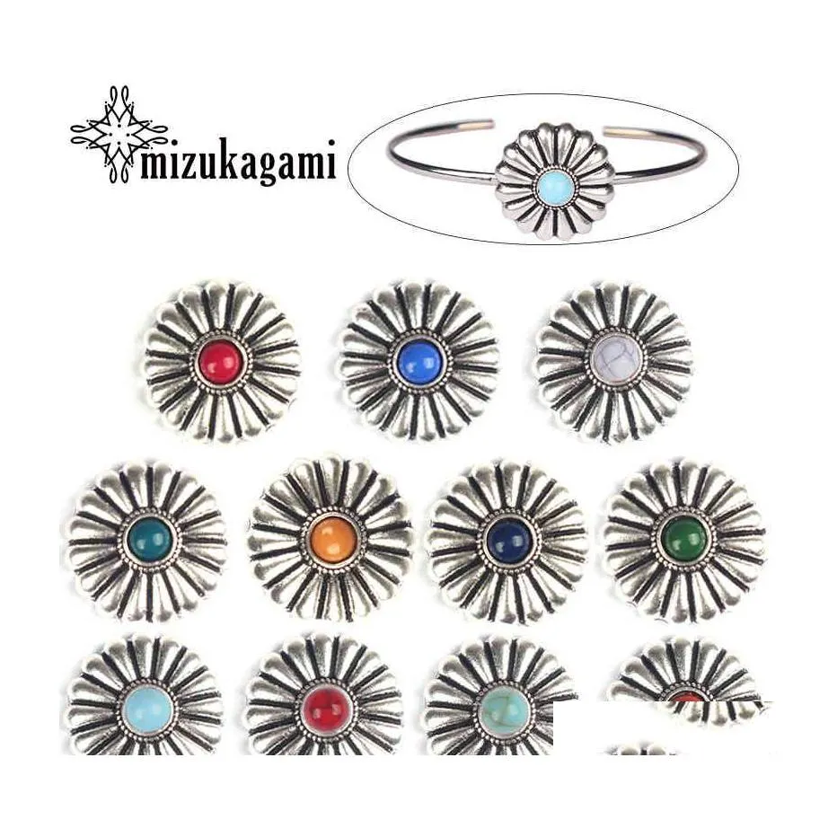 Chains 20Mm 4Pcs/Lot Zinc Alloy Metal Concho Small Daisy Flowers Charms For Diy Bracelet Earrings Jewelry Accessories Findings Drop Dh6Of