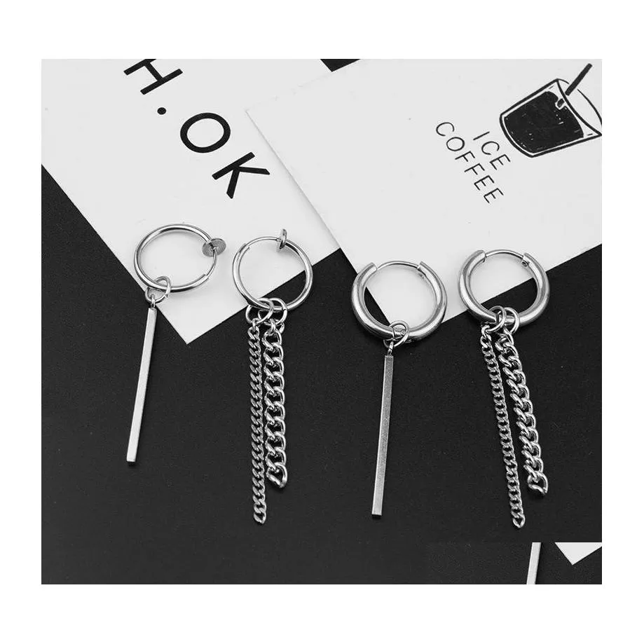 Hoop Huggie Hie The Punk Chain Boucles d'oreilles Hiphop Rock Géométrique Stud Balancement Drop Bijoux Cadeaux 3578 Q2 Livraison Dhyih