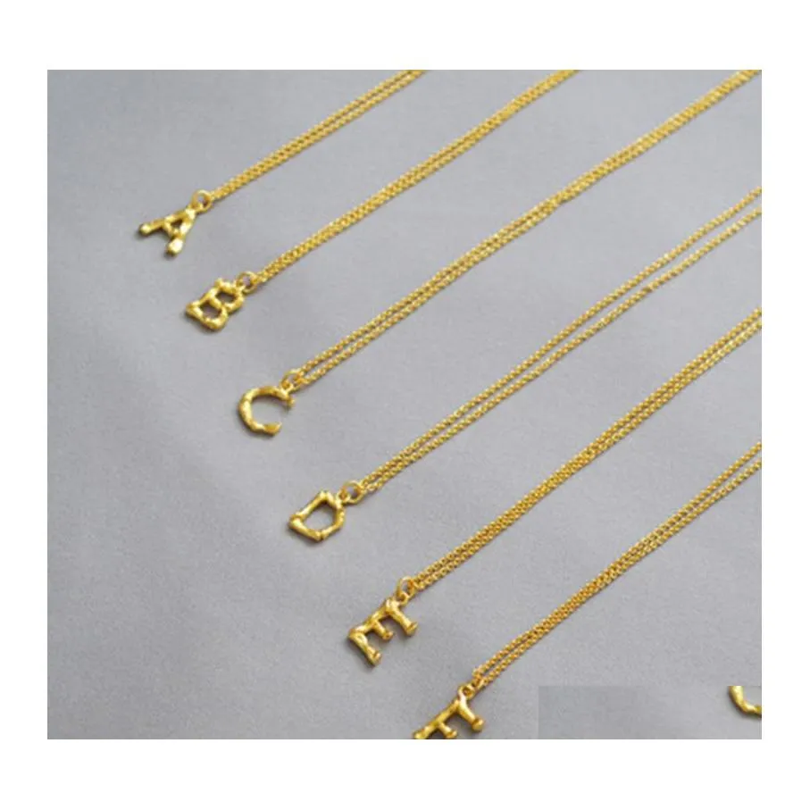 Anhänger Halsketten Echtes Kupfer 26 Buchstaben Choker Az Englische Buchstaben Halskette Goldfarbe 1 cm 1,5 cm Anhänger Schmuck Gute Wahl Geschenk Dhzc7