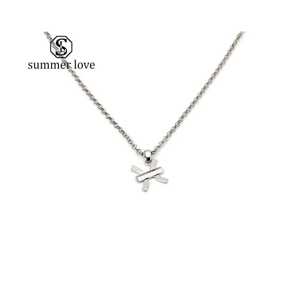 Pendant Necklaces High Quality Alloy 12 Constellation Chain Necklace For Women Gold Sier Fashion Jewelry Birthday Gift Drop Delivery Dh69L