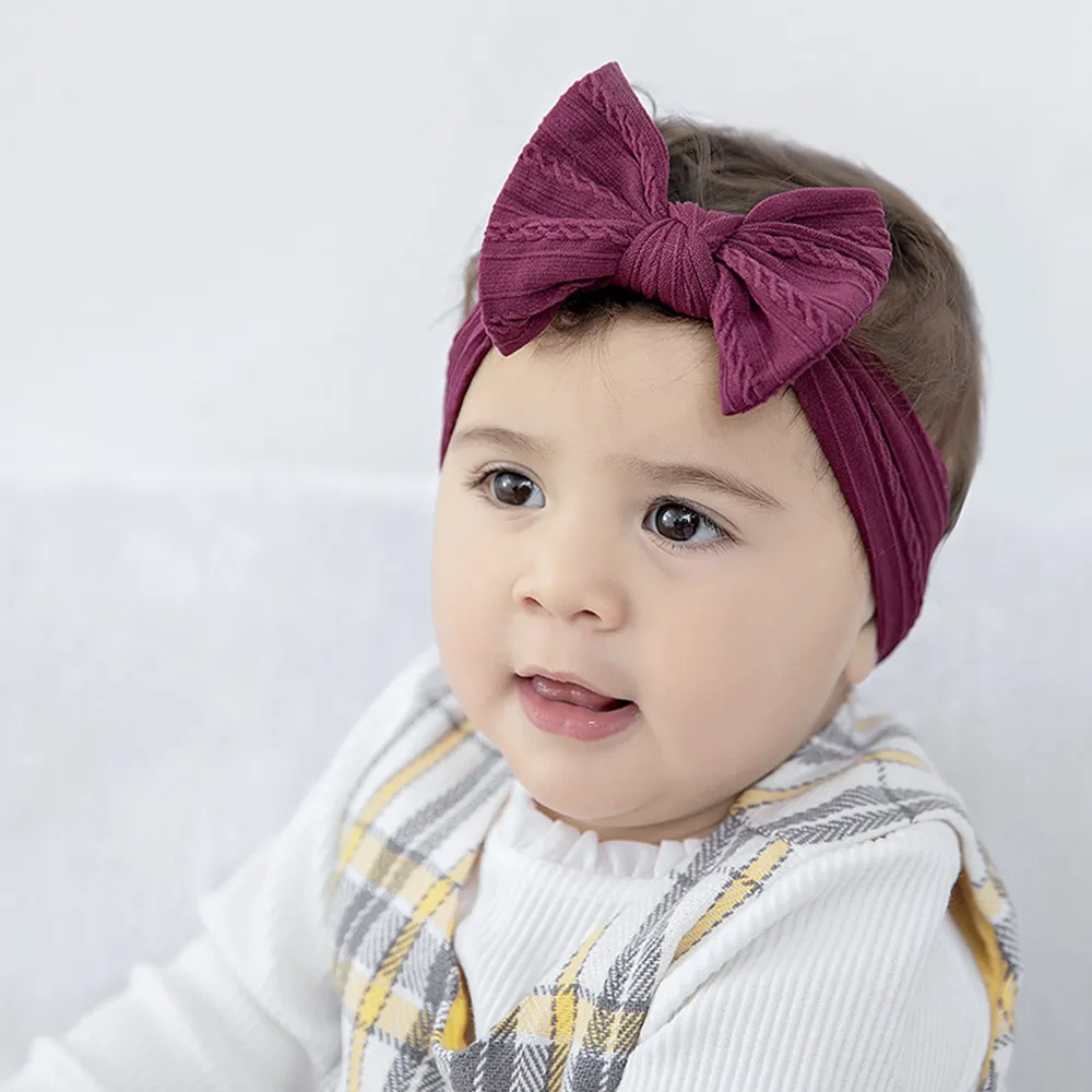 Baby Girls Stirnband Big Bow Ribbon Binde Haar Band Kinder Verstellbarer Kopf Wrap Turban Säuglingshaarzubehör Neugeborene Foto Requisiten 1414