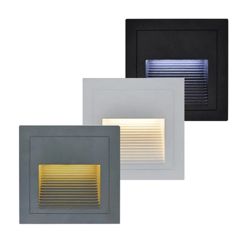 Lampes murales extérieures 10 pièces lumière souterraine LED étanche étape lumières d'escalier encastré lampe d'angle jardin paysage pied de terre