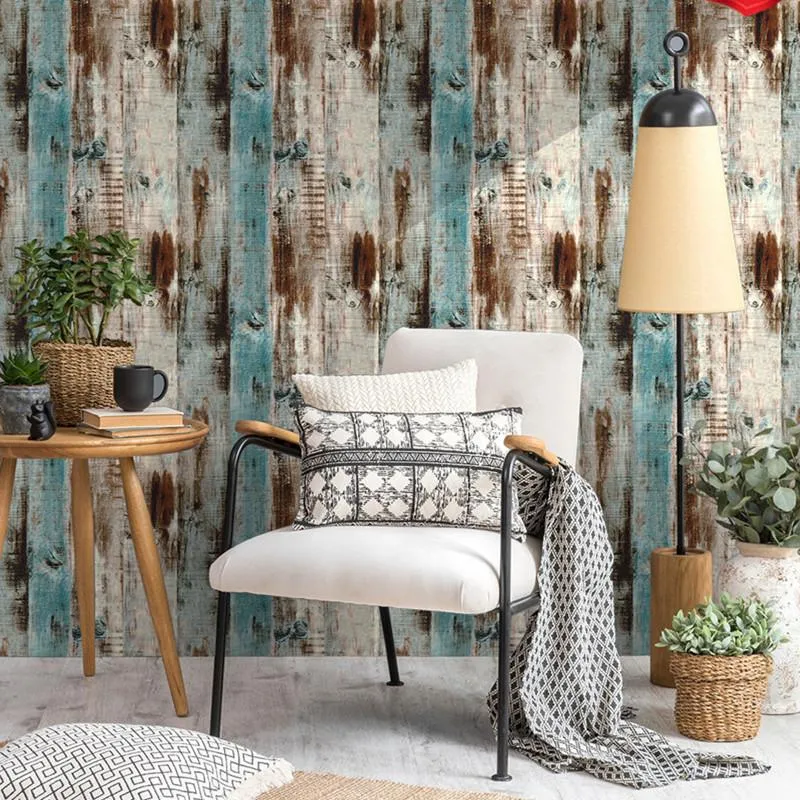 Wallpapers 3D behang waterdichte steen/houten paneel voor muren zelfklevend contact papier el bibliotheek slaapkamer woonkamer decor