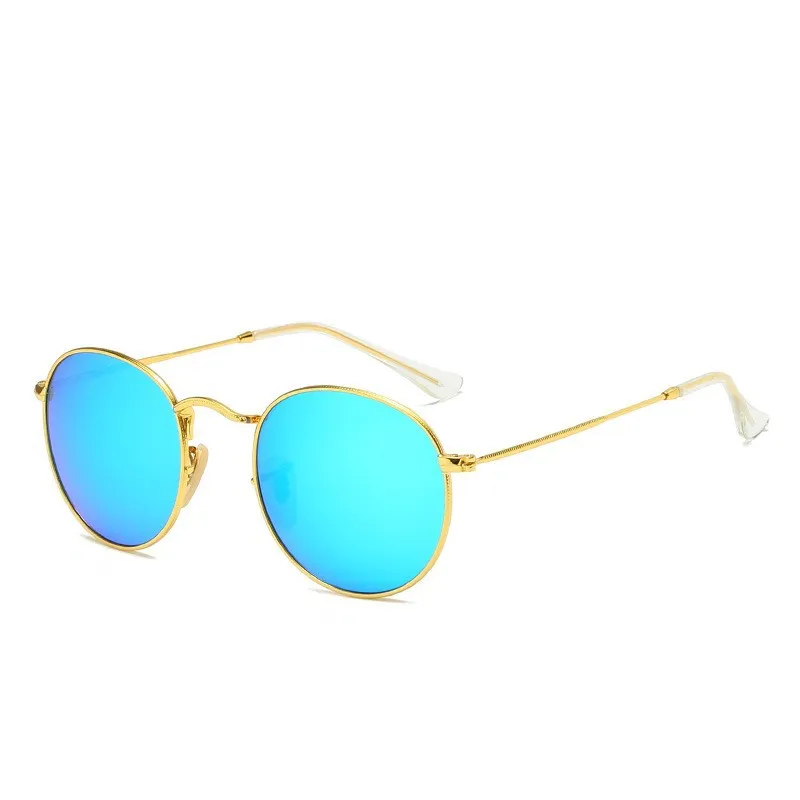 Sunglases brils frames klassieke gepolariseerde zonnebril damesontwerper luxe modemerk legering metaal polaroid gehard glazen lens goud frame retro -bril