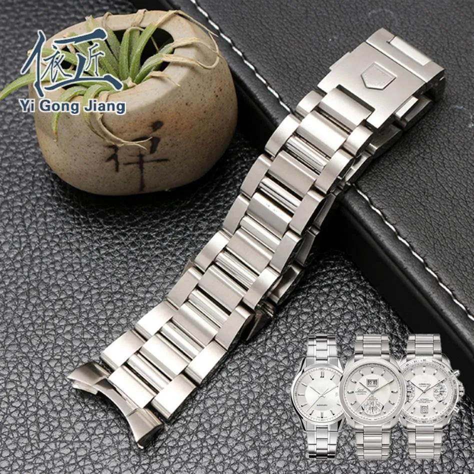 Watchband Men 22mm نقي الصلب من الفولاذ المقاوم للصدأ من الفولاذ المقاوم للصدأ ، أساور حزام الساق
