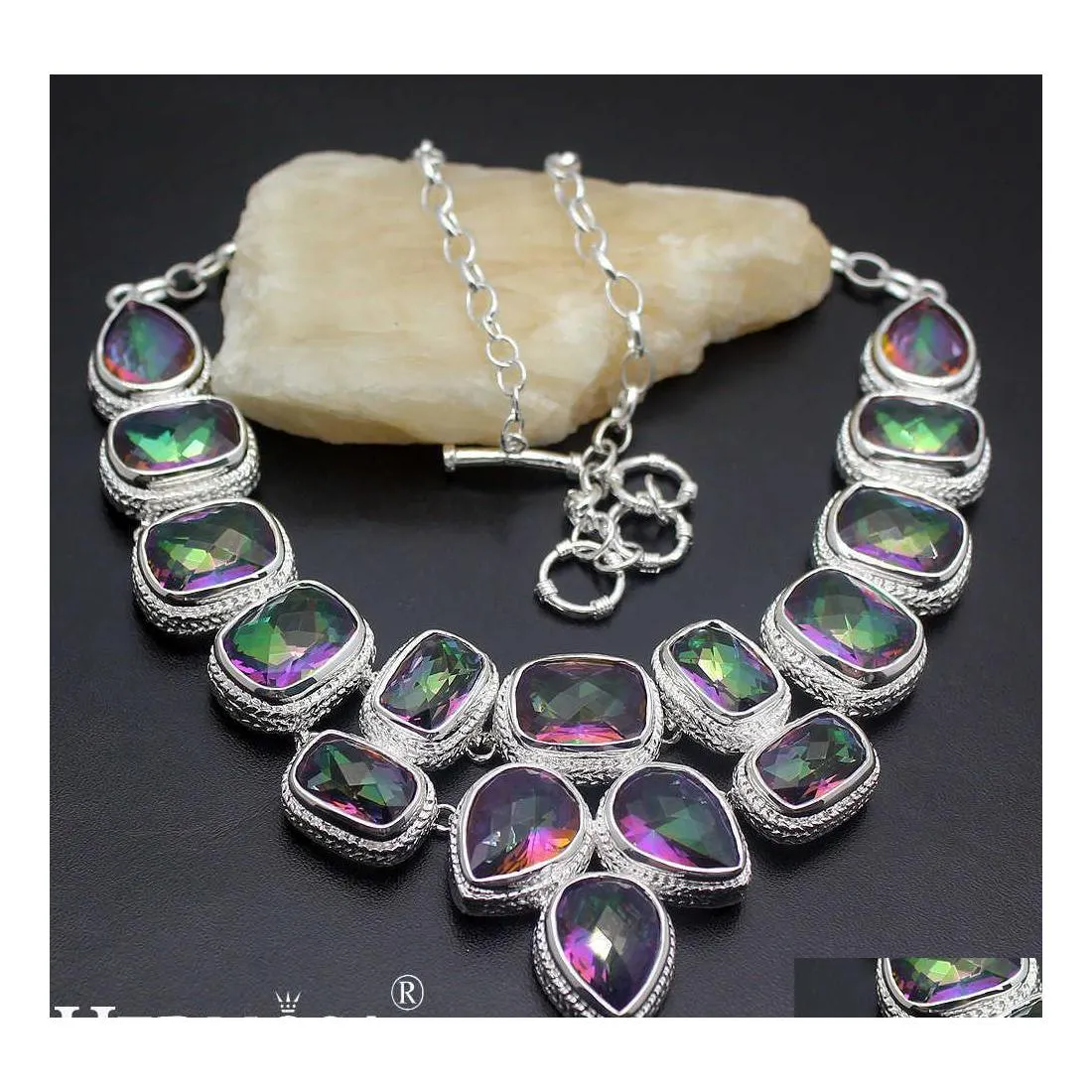 Подвесные ожерелья hermosa герметичные ювелирные украшения роскошная мода мода женщины Sier Color Ожерелье 20 дюймов капли подвески Dhcge