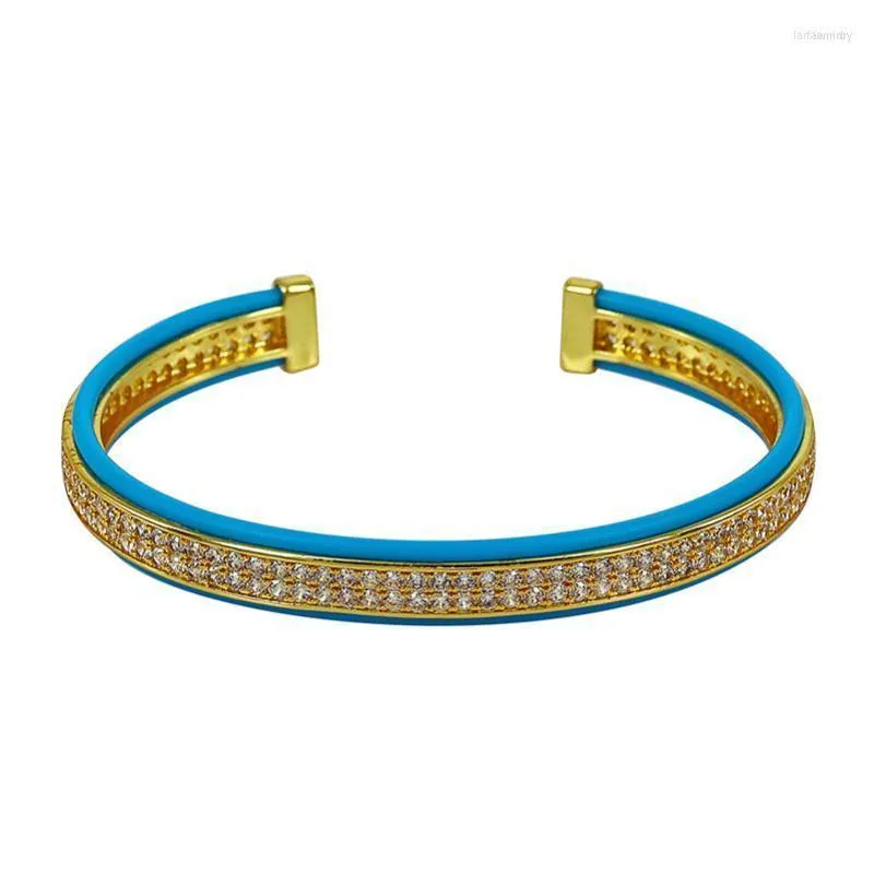 Bangle Anil Arjandas Men Bracelet Micro Pave White CZ For Women Opening Blue LeatherBangle Jewelry Gift ZZB-58BangleBangle Lars22 Fawn22
