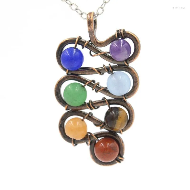 Pendentif Colliers Perles Pendentifs Pendule Chaîne Divers Pierre Naturelle Cuivre Plaqué Reiki Charmes Bijoux De Mode EuropéennePendentif Morr22