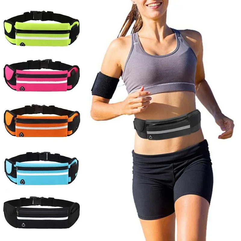 Outdoor Bags Unisex Jogging Waist Bag Sports Running Portable Canvas Pouch Waterproof Cycling Phone Sack Women Men Fitness Sport Accessories