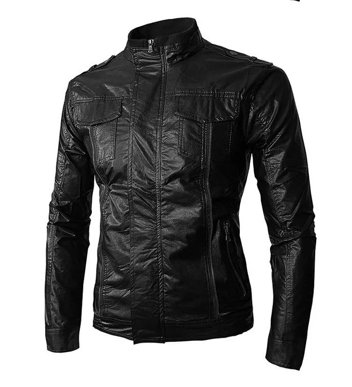 Men's Jackets 2023 Brand Collar Leather Overcoat For Male Jacket Outer Wear Clothing GarmentMen's