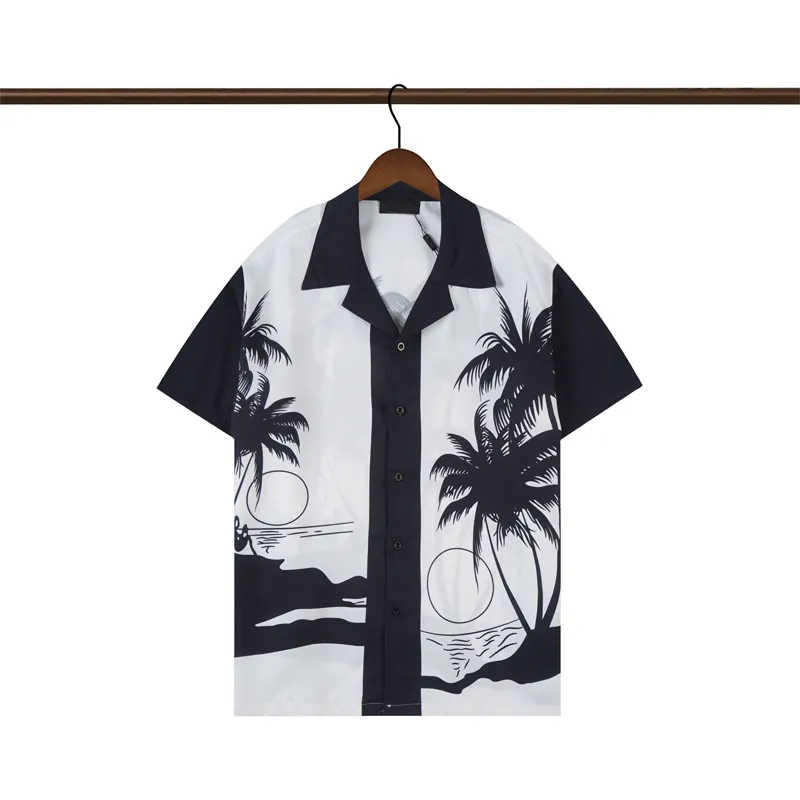 23ss Men Women Casual Shirts Summer tops Hawaii Style Button Lapel Cardigan Short Sleeve Oversized Shirt Blouses coconut tree