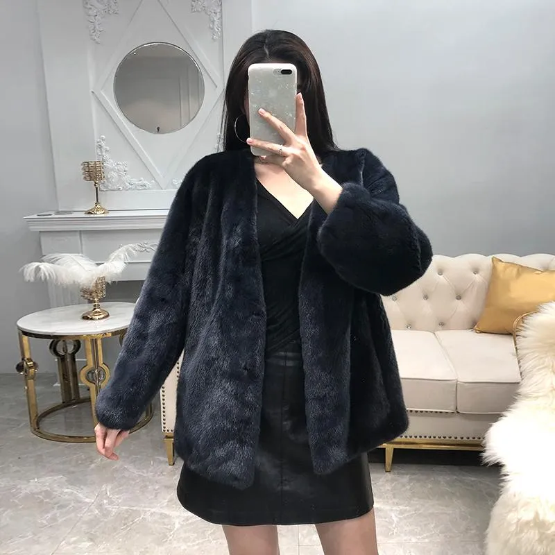 Kvinnors päls faux real coat kvinnor mink vinter för kvinnors kläder naturliga abrigos mujer invierno 2023 yljr888 yy721