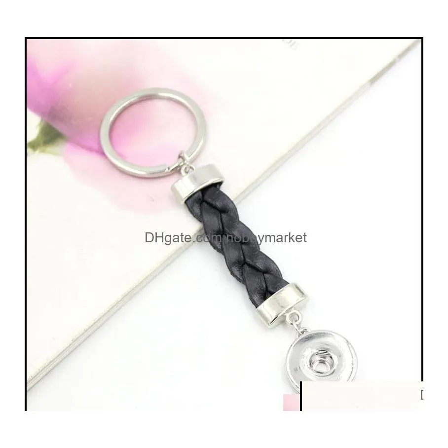 Sleutelringen Sieraden Aankomst Diy Inwisselbare Snap Chain Bag Charm 18 mm Snaps Braid Lederen Ring voor handtassen Drop levering 2021 FPMS DHP3B