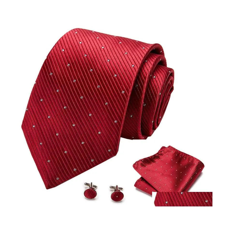 Zestaw krawata na szyję luksusowe męskie krawat kwiecisty złoty złoty kaset kieszonkowy spinki do mankietu ślubne upuszczenie dostawy moda moda akcesori ottai