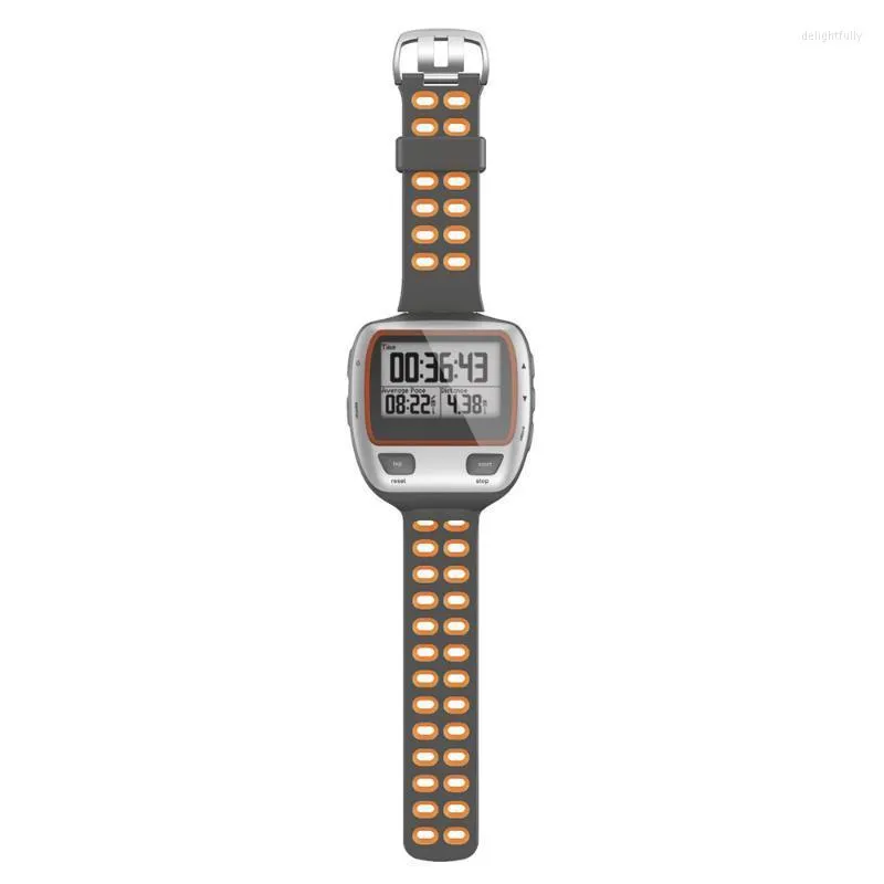 Bracelets de montre Kits de bracelets exquis Ceinture de bracelet en silicone bicolore élégante avec outils pour Garmin Forerunner 310XT Deli22