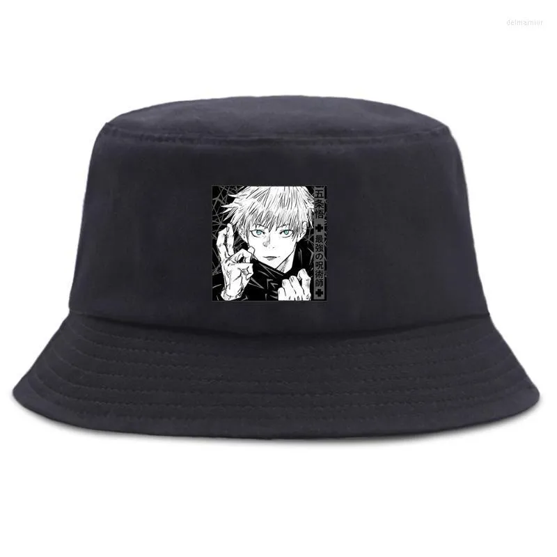 Harajuku Gojo Satoru Manga Killua Bucket Hat Unisex Beach Sun Fedora