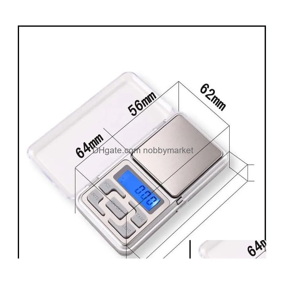 Balances Bijoux Outils Équipement 100/200/500G X 0.01G Et 500G X0.1G Balance de Poche Numérique Électronique Nce Gram Affichage Lcd Drop Delivery Dhdjz