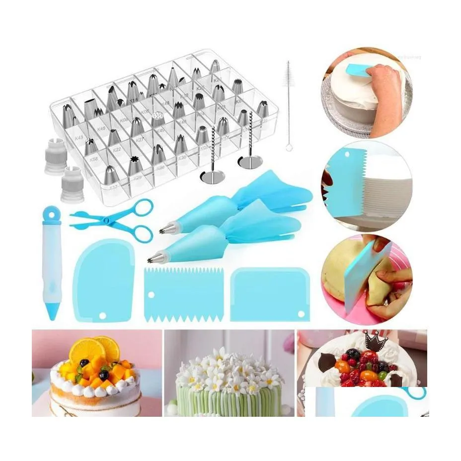 Baking Pastry Tools Sile Rings Couplers Cake Decorating Pi Bags And Tips Set Scrapers Reusable Cream Nozzles Drop Delivery Home Ga Dhdu9