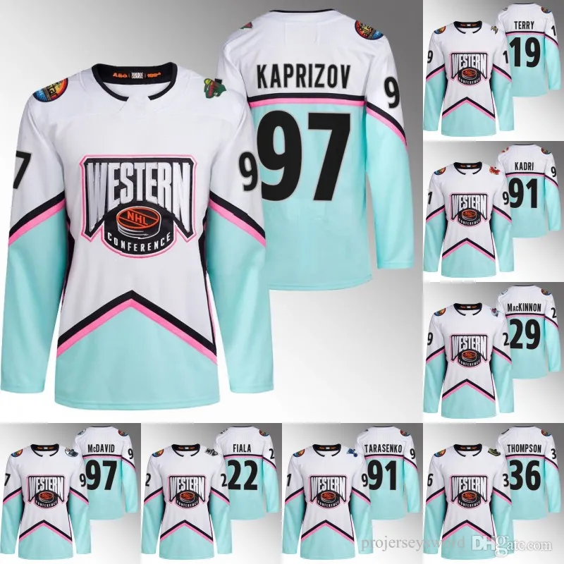 2023 All Star Jersey Kirill Kaprizov Connor McDavid Troy Terry Nazem Kadri Cale Makar Nathan Mackinnon Kevin Fiala Matty Beniers Logan Thompson Vladimir Tarasenko