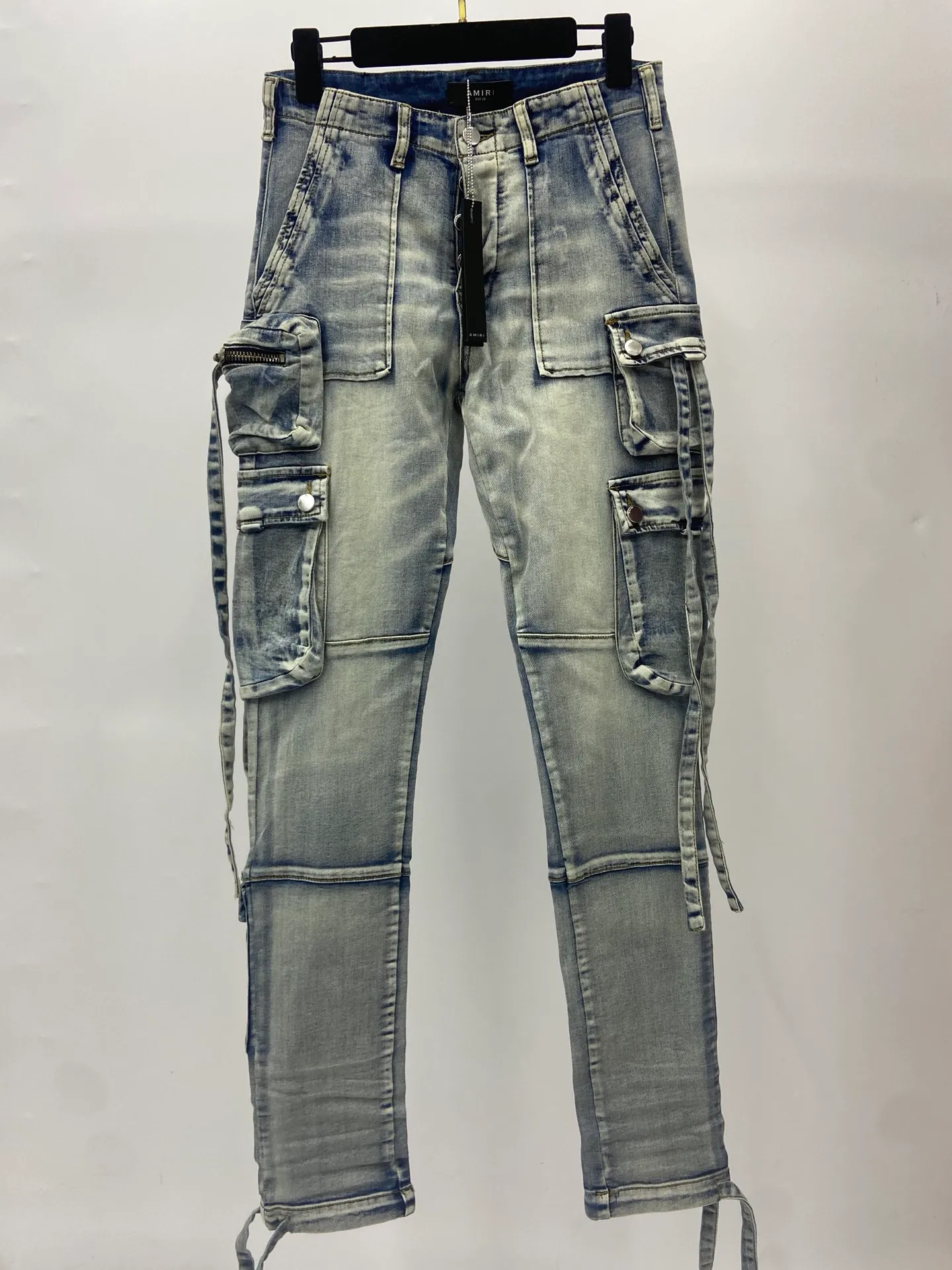 2023 Newest great Mens distressed ripped skinny pocket designer jeans ~ US SIZE 28-36 jeans ~ high quality slim motorcycle moto biker causal denim pants hip hop jeans