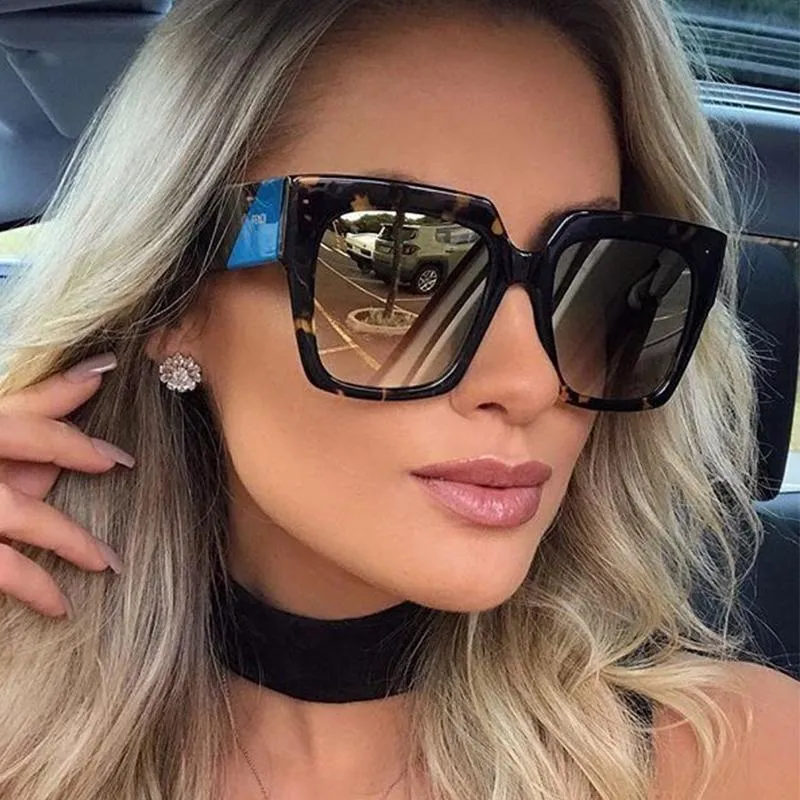 Zonnebril Klassieke Merk Vierkante Voor Vrouwen Mode Luxe Luipaard Oversized 2023 Trend Zonnebril Vrouwelijke Vintage Shades UV400Sunglasses