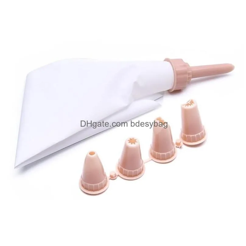 baking tools decorating detachable cake cream decoration tool pastry bag icing piping with 5pcs nozzles