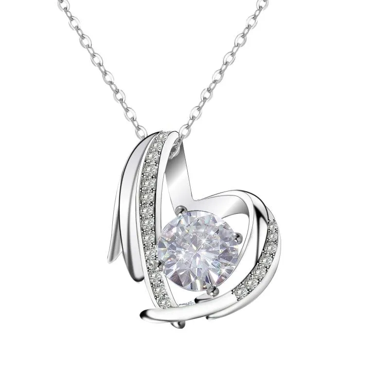 Ketens diamant voor perzik paar sieraden ketting vrouwen houden van hart hanger geschenk kettingen hangers