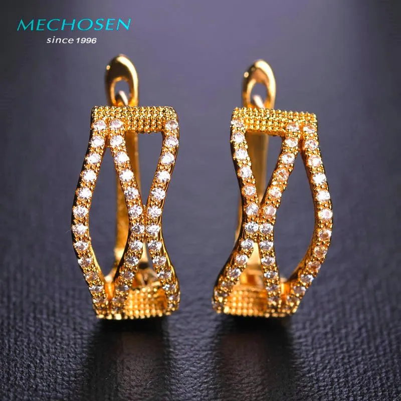 Boucles d'oreilles MECHOSEN Super luxe zircone pour femmes mariée mariage Bijuterias petit mignon oreille Piercing cuivre Brincos Schmuck