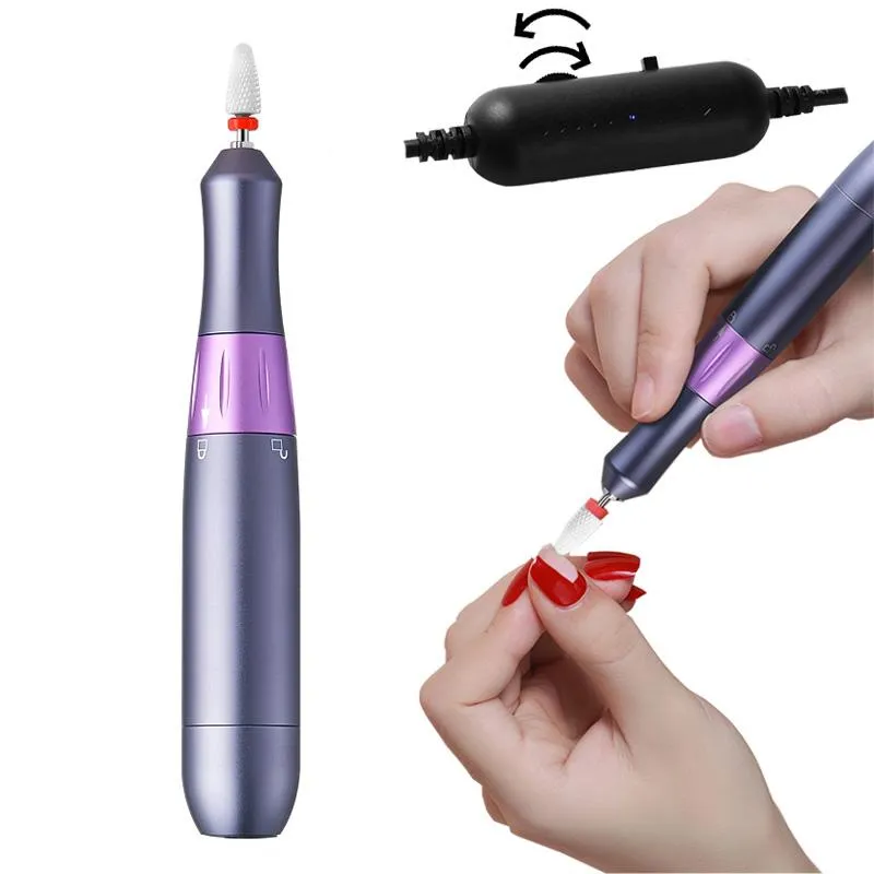 Acessórios para unhas Máquina elétrica portátil Manicure USB 18000rpm Cutter Mill para ferramentas de pedicure polonês de gel