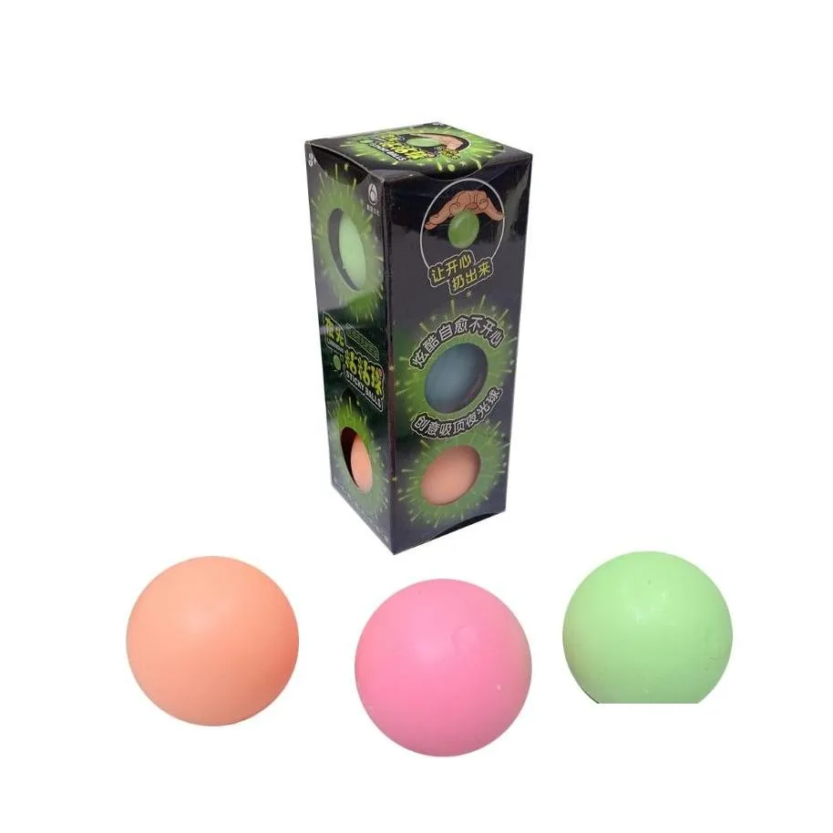 Decompression Toy Squeeze Luminous Sticky Ball Venting Toys Sensory Fidget Dough Party Favor Set Pressure Release For Kids Adts Drop Dhetq