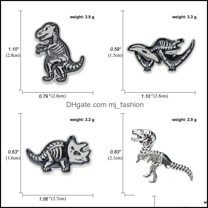 creative mini dinosaur lapel brooch punk ancient animals enamel pin hat badge kids friends jewelry gifts