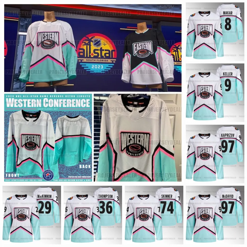 Cale Makar Colorado Western Conference 2023 All-Star Jersey Clayton Keller Kirill Kaprizov Connor McDavid Leon Draisaitl Nathan MacKinnon Stuart Skinner Thompson