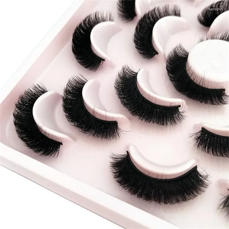 Faux Cils Paires 6D Faux Vison Russe D Radians Cils Maquillage Extension De Cils Ascenseur Fluffy Naturel Doux Cils RéutilisableFalse Harv22