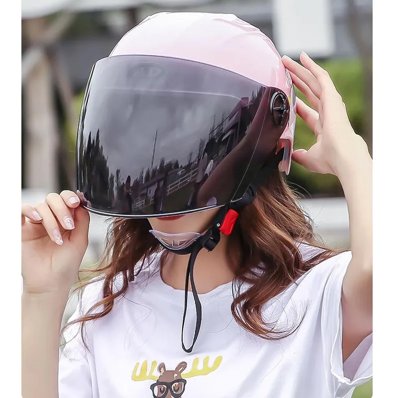 Casques de moto Casque ouvert Casque électrique pour enfants Hommes Femmes Enfants Été Saisons Crème solaire Général Demi