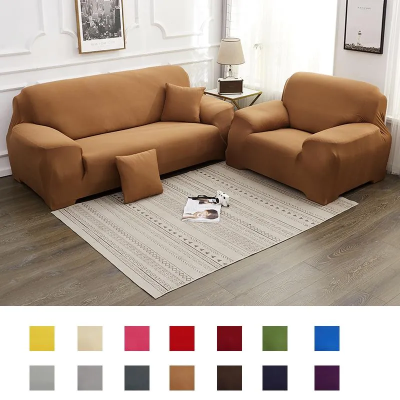 Stol täcker elastisk fast färg soffa täckningsbar justerbar soffa med halvön stretch l-formad icke-halk slip cover skyddschair c