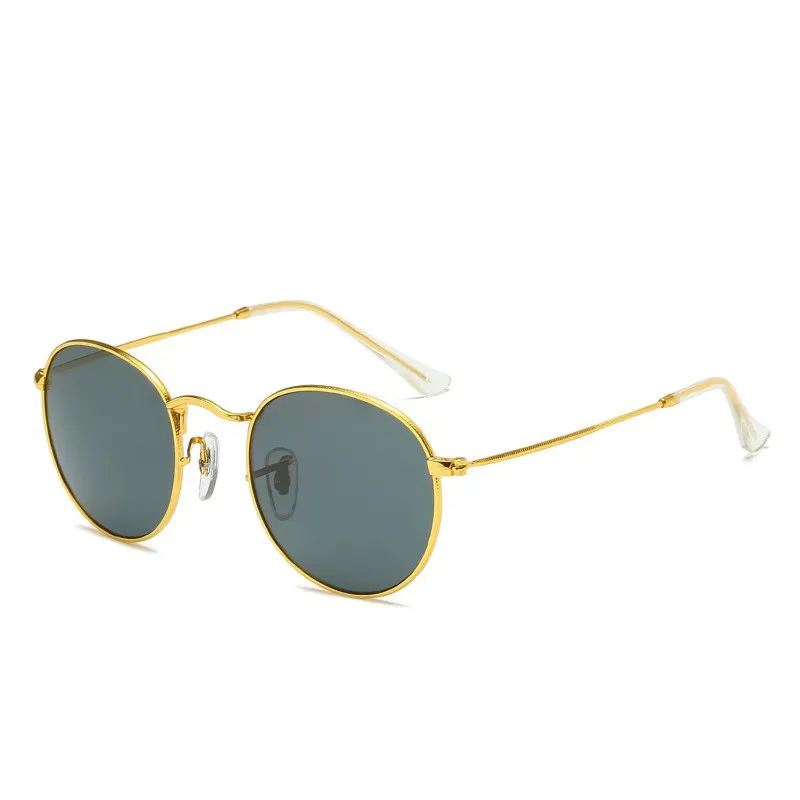 Sunglases Fabrika Gözlük Retro Yuvarlak Kadın Tasarımcı Vintage Küçük Çerçeve Güneş Gözlükleri Bayan Klasik Çerçeve Vintage Metal Oculos de Sol Unisex Güneş Gözlüğü