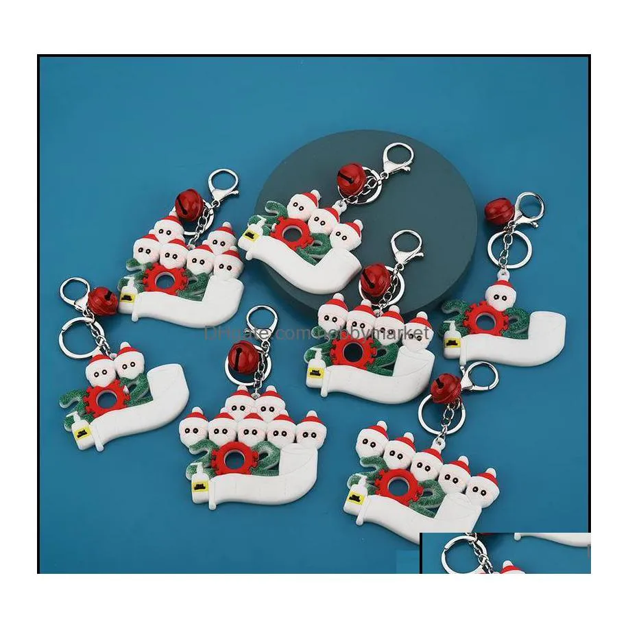 Key Rings Jewelry 2021 Fashion Keychain Christmas Tree Pendant Soft Plastic Mask Small Snowman Gift Drop Delivery Z1Vyu Dhrfu