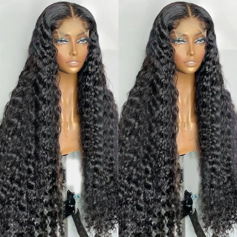 Lace Wigs 13x6 Curly Frontal Human Hair Loose Deep Wave Wig PrePluck Hairline For Black Women Brazilian Wet And Wavy