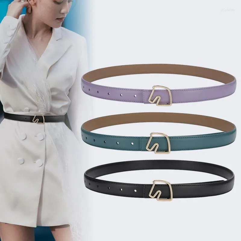 أحزمة Ladies Belt Fashion All-Match Leather Decoration Suit Think Simple Black Ins Style مع جينز تريند تريند بيل بليبلتس دون 22