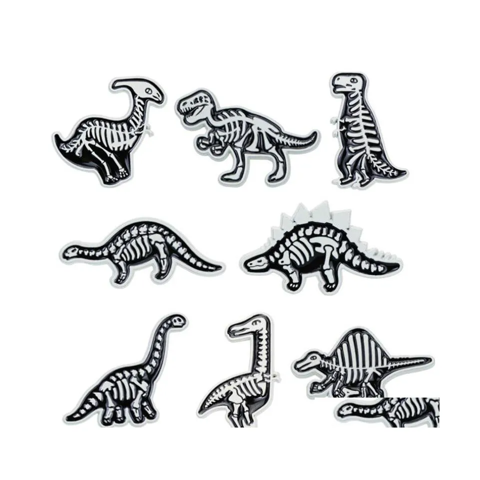 Pins Brooches Creative Mini Dinosaur Lapel Brooch Punk Ancient Animals Enamel Pin Hat Badge Kids Friends Jewelry Gifts Drop Delivery Otb8L