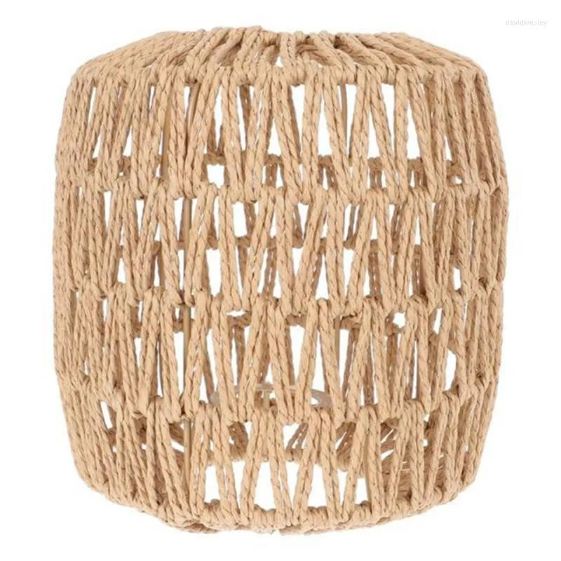 Lampade a sospensione Coprilampada in rattan simulato Lampadario in tessuto fatto a mano Paralume vintage Decorazioni per la casa Camera da letto sospesa Vendita al dettaglio